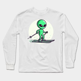 alien Skiing Long Sleeve T-Shirt